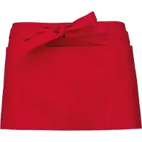Kariban Awesome-Gifts - Professionele Horeca Sloof - K896 Bistro schort - Heupschort - Serveerschort - unisex - kort - 70 x 26 cm - per 10 stuks - onbedrukt - Rood