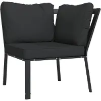 vidaXL Tuinstoel met grijze kussens 76x76x79 cm staal