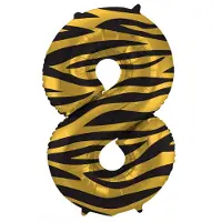 Folat Folieballon Cijfer 8 Tijger Chic (86cm)
