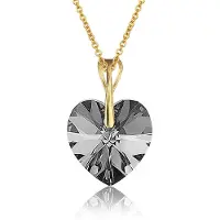 Montebello Ketting Pim HZ111 - Swarovski Hart - 925 Zilver Verguld - Ø14mm - 50cm
