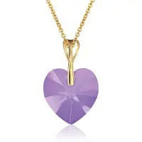 Montebello Ketting Pim HZ114 - Swarovski Hart - 925 Zilver Verguld - Ø14mm - 45cm