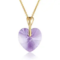 Montebello Ketting Pim HZ113 - Swarovski Hart - 925 Zilver Verguld - Ø14mm - 40cm