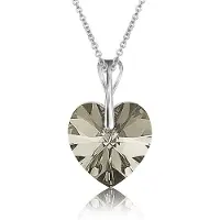 Montebello Ketting Pim HZ110 - Swarovski Hart - 925 Zilver Gerhod. - Ø14mm - 40cm