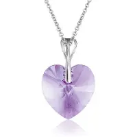 Montebello Ketting Pim HZ113 - Swarovski Hart - 925 Zilver Gerhod. - Ø14mm - 45cm