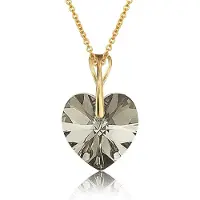 Montebello Ketting Pim HZ110 - Swarovski Hart - 925 Zilver Verguld - Ø14mm - 45cm