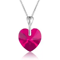 Montebello Ketting Pim HZ109 - Swarovski Hart - 925 Zilver Gerhod. - Ø14mm - 45cm
