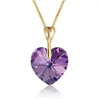 Montebello Ketting Pim HZ115 - Swarovski Hart - 925 Zilver Verguld - Ø14mm - 40cm