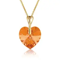 Montebello Ketting Pim HZ112 - Swarovski Hart - 925 Zilver Verguld - Ø14mm - 40cm