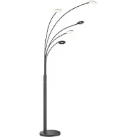 FISCHER&HONSEL GMBH LED-vloerlamp Dent, dimbaar, zwart, Woon-/ Eetkamer, metaal, Modern, LED vloerlamp
