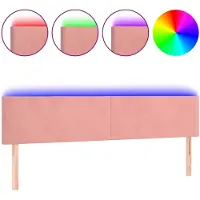 vidaXL Hoofdbord LED 200x5x78/88 cm fluweel roze