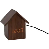 Karlsson Wekker House LED Dark Wood Veneer