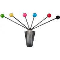 Present Time Kapstok Neptune Chrome w. Coloured Balls Large - Multicolor - 52x22x11.5cm