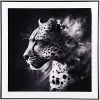 PT Living Wanddecoratie Leopard Glass Black & White