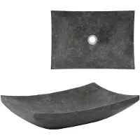 vidaXL Gootsteen 50x35x12 cm marmer zwart