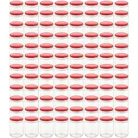 vidaXL Jampotten met rode deksels 96 st 230 ml glas