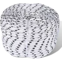 vidaXL Boottouw gevlochten 6 mm 250 m polyester wit