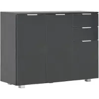 vidaXL Dressoir 107x35x80,5 cm hoogglans zwart