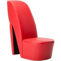 vidaXL Hakstoel kunstleer rood