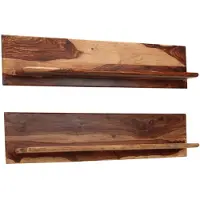 vidaXL Wandschappen 2 st 118x26x20 cm massief acaciahout
