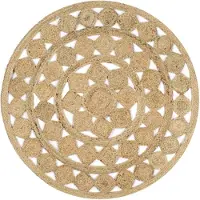 vidaXL Vloerkleed handgemaakt 120 cm gevlochten jute