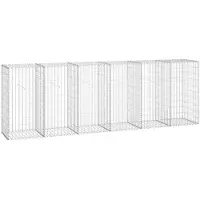 vidaXL Schanskorfmuur met deksels 300x50x100 cm gegalvaniseerd staal
