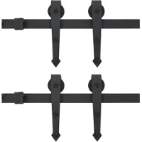 vidaXL Schuifdeurslotset, 2x183 cm, staal, zwart