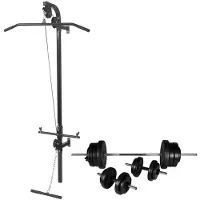 vidaXL Fitnessstation voor wandmontage met halterset (60,5 kg)