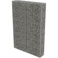 vidaXL Schanskorfmuur met deksels 100x20x150 cm gegalvaniseerd staal