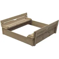 Intergard Houten zandbak met deksel 120x120cm