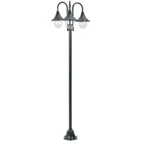 vidaXL Paalverlichting tuin E27 220 cm aluminium donkergroen 3-delig