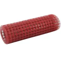 vidaXL Kippengaas 25x0,5 m staal met PVC coating rood