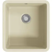 vidaXL Gootsteen enkele bak graniet beige