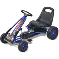vidaXL Skelter met pedalen en verstelbare zitting blauw