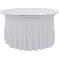 vidaXL 2 st Tafelhoezen stretch met rok 180x74 cm wit