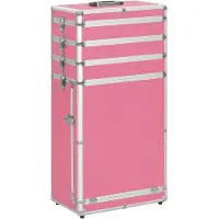 vidaXL Make-up trolley aluminium roze