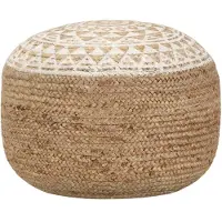 vidaXL Poef handgemaakt 45x30 cm jute wit