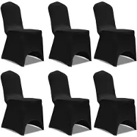 vidaXL Stoelhoes Stretch Zwart (6 stuks)