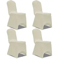 vidaXL Stoelhoes stretch 4 stuks Crèmekleurig