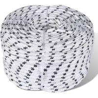 vidaXL Boottouw gevlochten 12 mm 250 m polyester wit