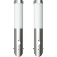 vidaXL Buitenlamp RVS Enego met sensor (2 stuks)