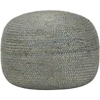 vidaXL Poef handgemaakt 45x30 cm jute olijfgroen