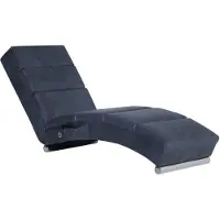 vidaXL Massage chaise longue kunstsuède grijs