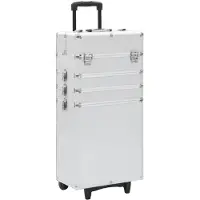 vidaXL Make-up trolley aluminium zilverkleurig