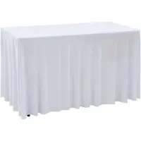vidaXL 2 st Tafelhoezen stretch met rok 243x76x74 cm wit