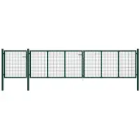 vidaXL Tuinpoort staal 500x75 cm groen