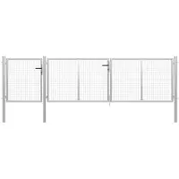 vidaXL Tuinpoort staal 400x100 cm zilver