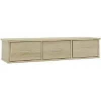 vidaXL Wandschap met lades 88x26x18,5 cm bewerkt hout sonoma eiken