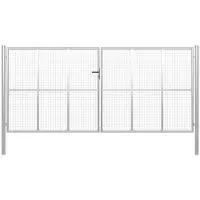 vidaXL Tuinpoort gegalvaniseerd staal 400x175 cm zilver