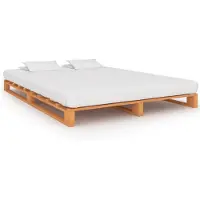 vidaXL Bedframe pallet massief grenenhout bruin 140x200 cm