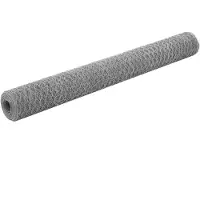 vidaXL Kippengaas 25x1,2 m gegalvaniseerd staal zilverkleurig